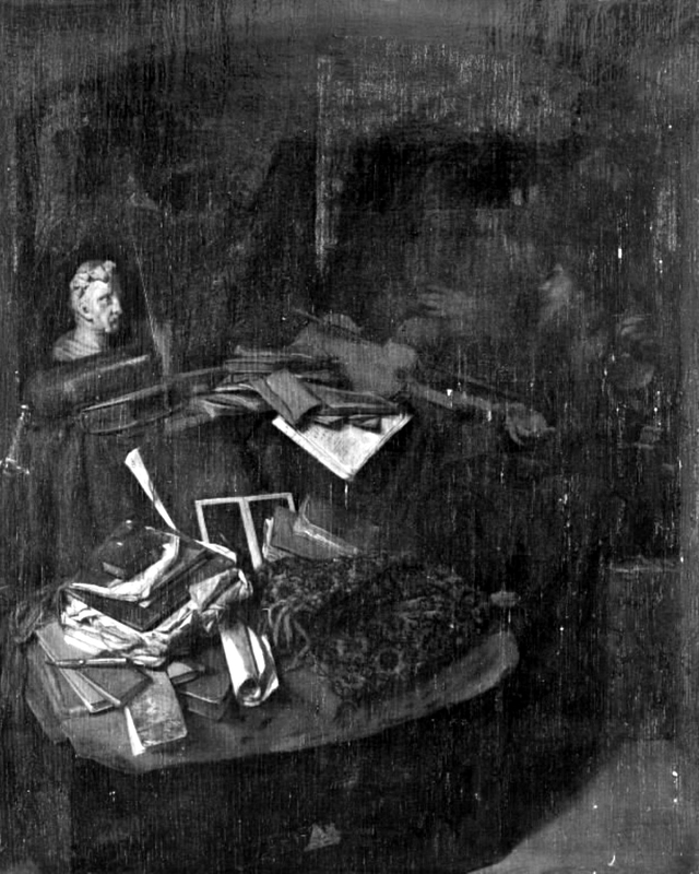 En gammel jødedoktor giver en kone råd by Cornelis Pietersz Bega