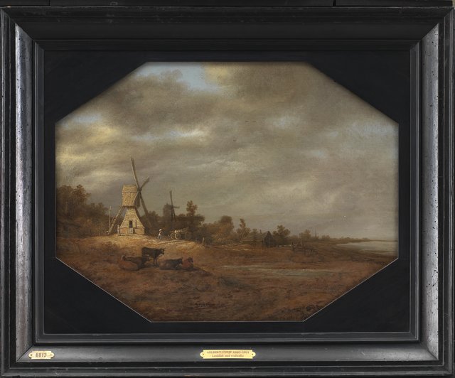 Landskab med vindmøller by Aelbert Cuyp