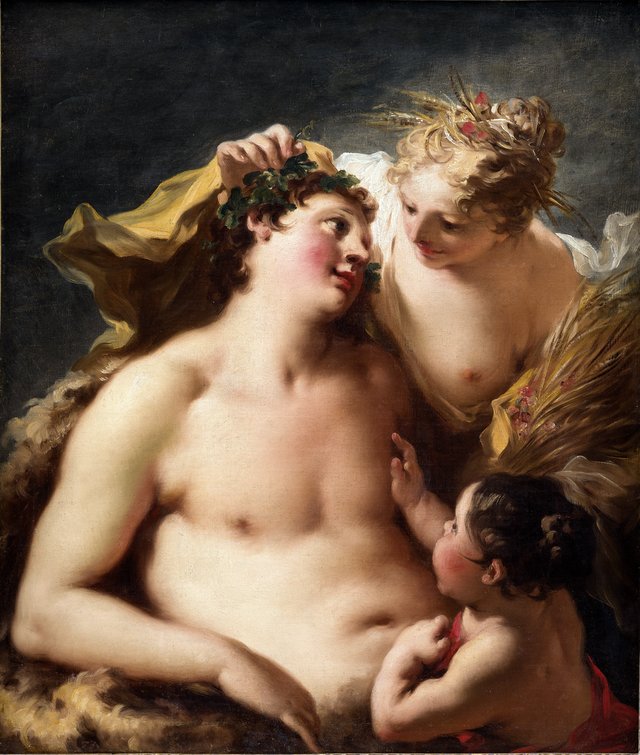 Ceres, Bacchus og Amor by Giovanni Antonio Pellegrini