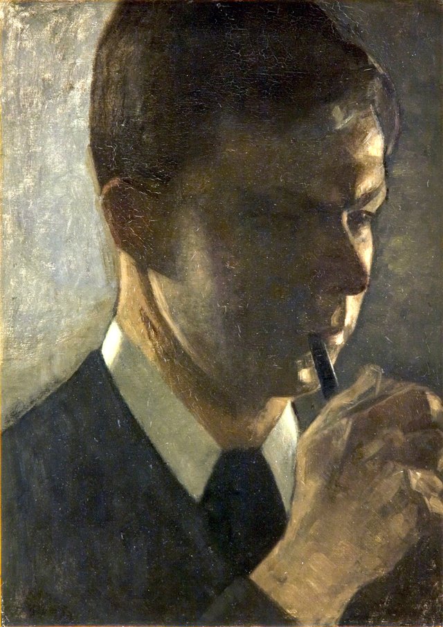 Portræt af Svend Hammershøi, kunstnerens broder by Vilhelm Hammershøi