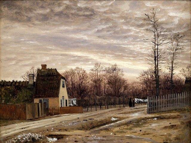 Aften efter tø. Taarbæk by Vilhelm Kyhn