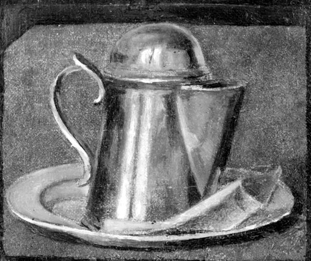 En barberkande af tin by Lorenz Frølich