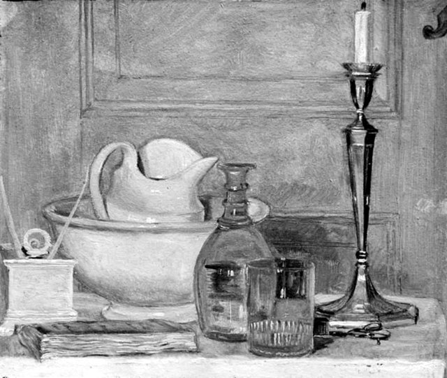 Nature morte i hvidt og gråt by Lorenz Frølich