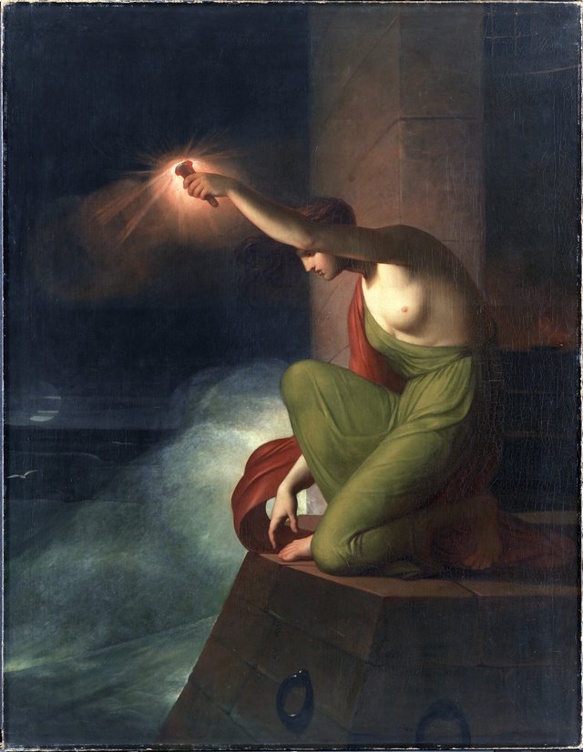 Hero ventende sin elsker Leander by C.F. Høyer