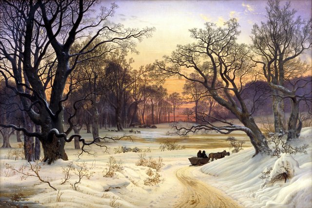 Vinteraften i en skov by Vilhelm Kyhn