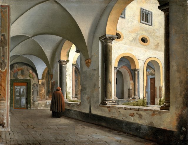 I franciskanerklosteret Santa Maria in Aracoeli i Rom by Christoffer Wilhelm Eckersberg