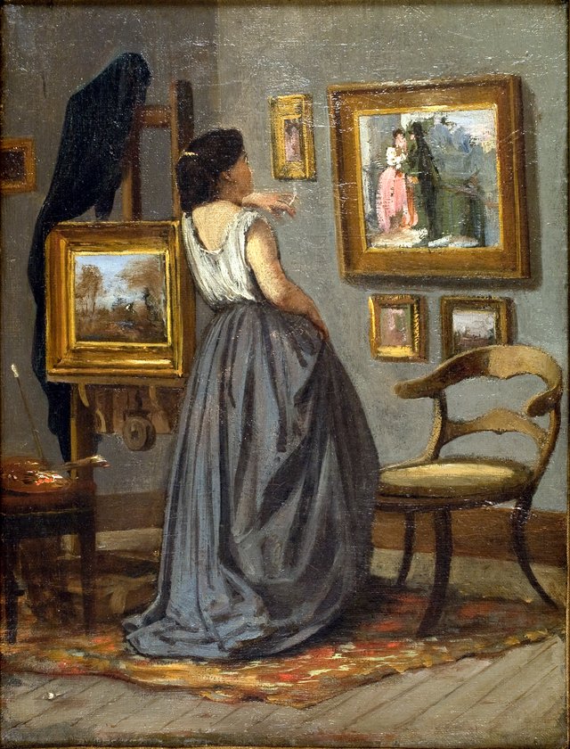 En dame i atelieret by David Jacobsen