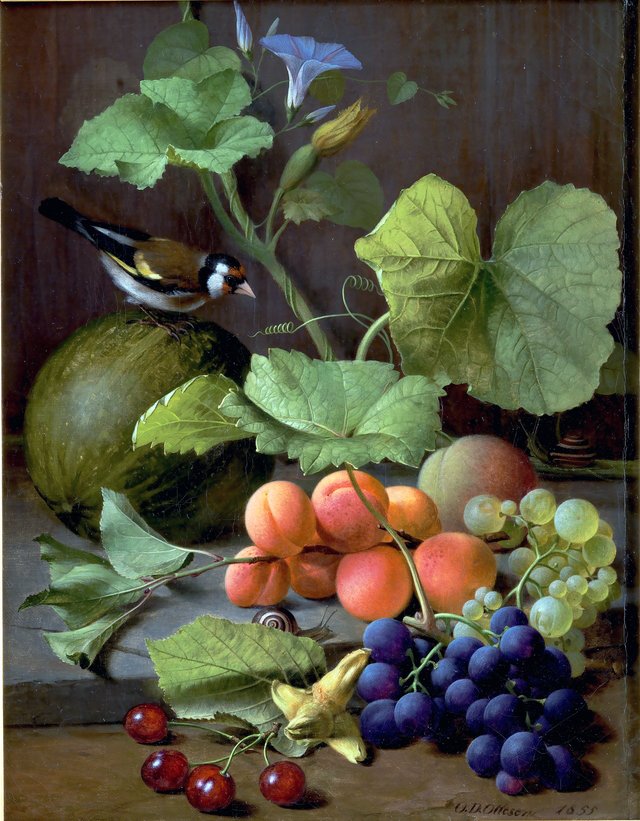 Frugtstykke med en stillids by O.D. Ottesen