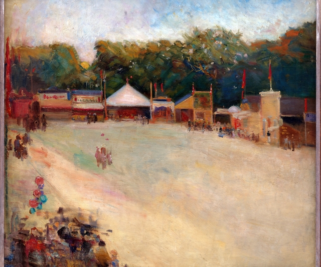 Sommeraften på Dyrehavsbakkens store plads by Fridolin Johansen