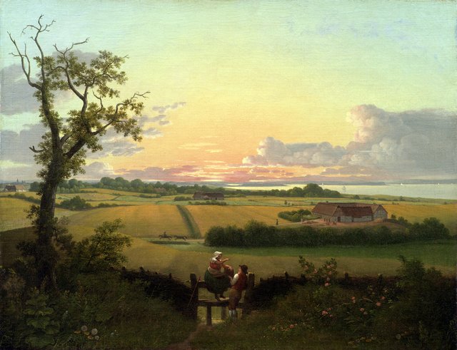 Landskab med stente, Møn by Christoffer Wilhelm Eckersberg