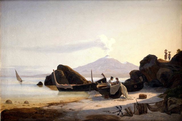 Kystparti på Sicilien by Fritz Petzholdt