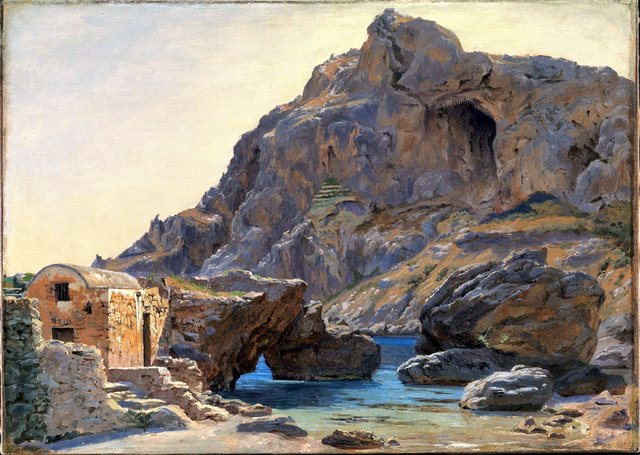 Parti fra Marina Piccola på Capri. Eftermiddagsbelysning by Thorald Læssøe