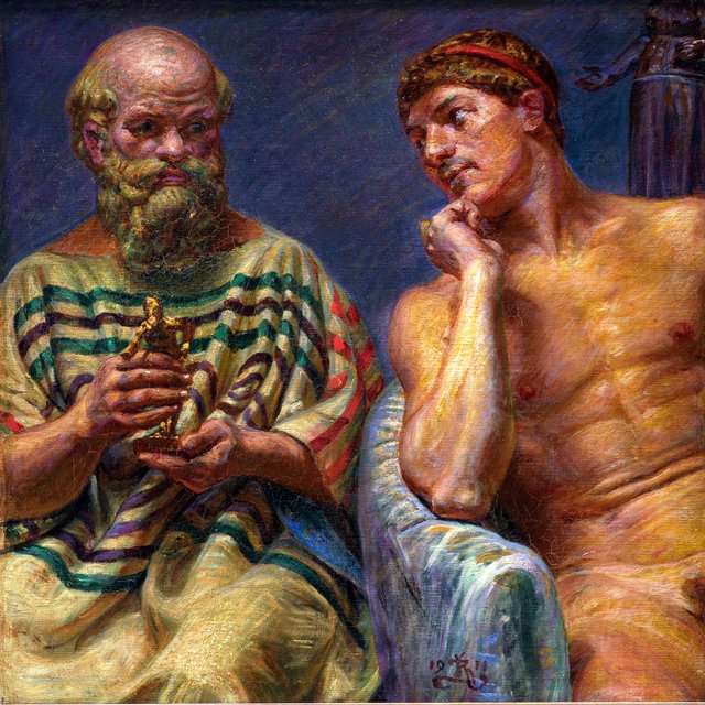 Sokrates og Alkibiades by Kristian Zahrtmann