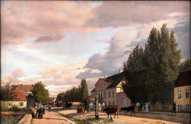 Parti af Østerbro i morgenbelysning by Christen Købke