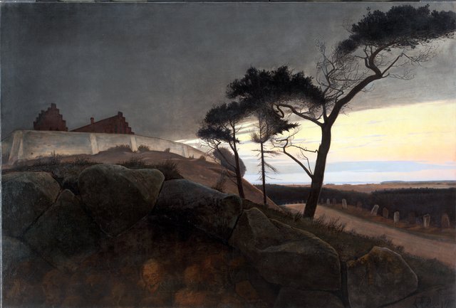 Efter solnedgang. "Nu skrider Dagen under, og Natten vælder ud" by Laurits Andersen Ring