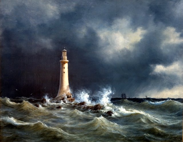 Eddystone fyrtårn by Anton Melbye