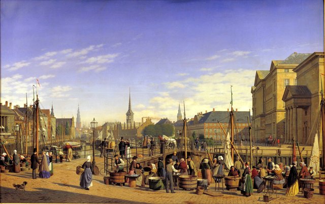 Udsigt fra Gammel Strand mod Christiansborg by Heinrich Hansen