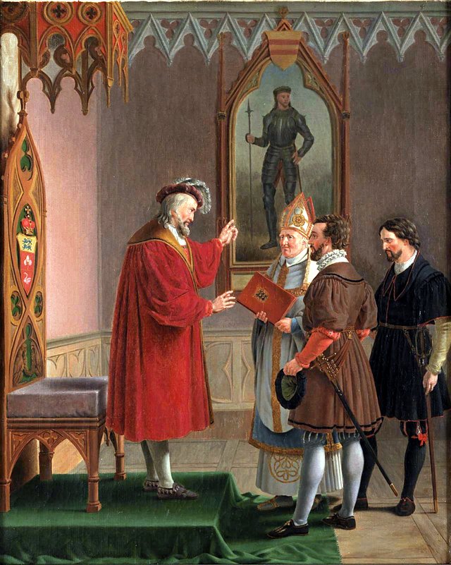 Hertug Adolf afslår tilbuddet om den danske trone. Kopi efter C. W. Eckersberg by Martinus Rørbye