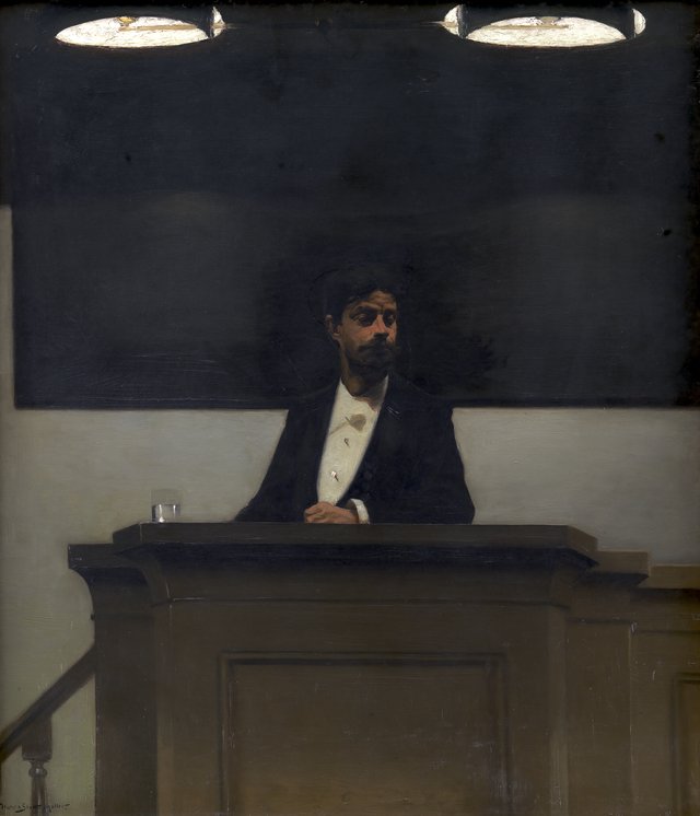 Georg Brandes på Københavns Universitets talerstol by Harald Slott-Møller