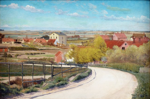 Udsigt fra en vej i udkanten af Næstved by Laurits Andersen Ring