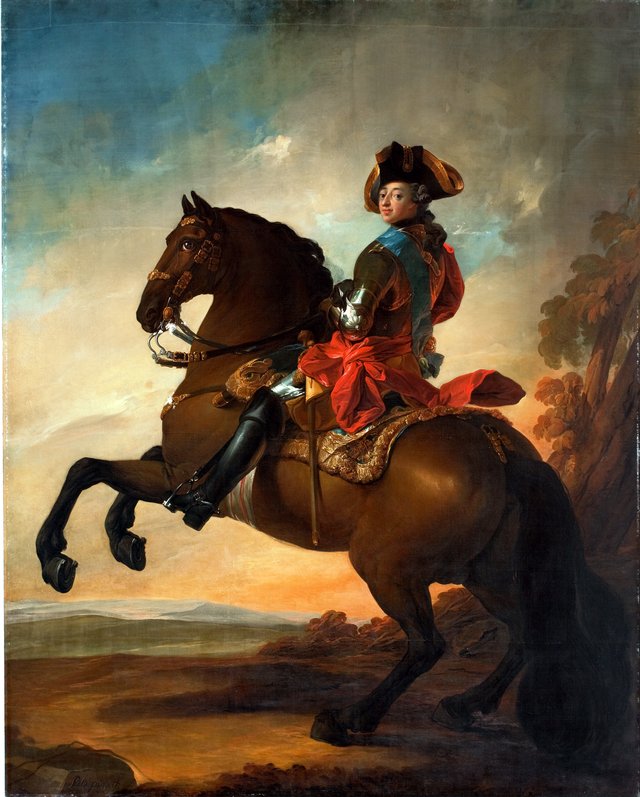 Portræt af Frederik V til hest by Carl Gustaf Pilo