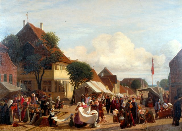 En markedsdag i Fredericia by Hans Jørgen Hammer
