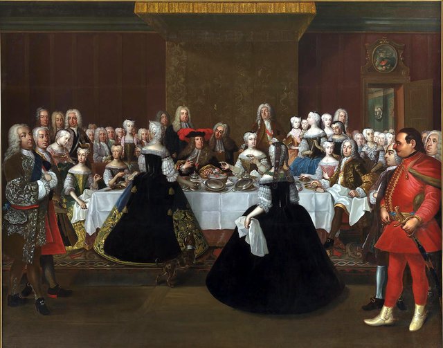 Den tyske kejser Karl VI's taffel by Johann Salomon Wahl