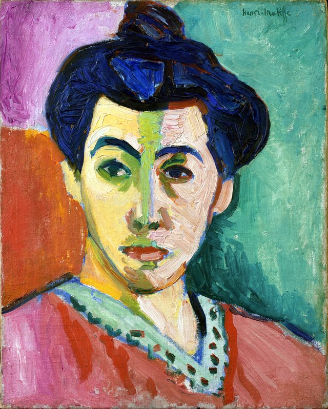 Portræt af Madame Matisse. Den grønne stribe by Henri Matisse