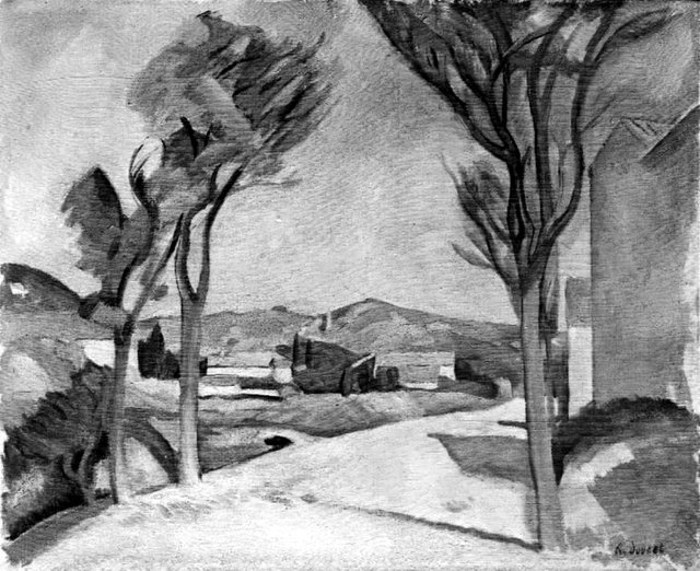 Route à Villeneuve-les-Avignon by Henri Doucet