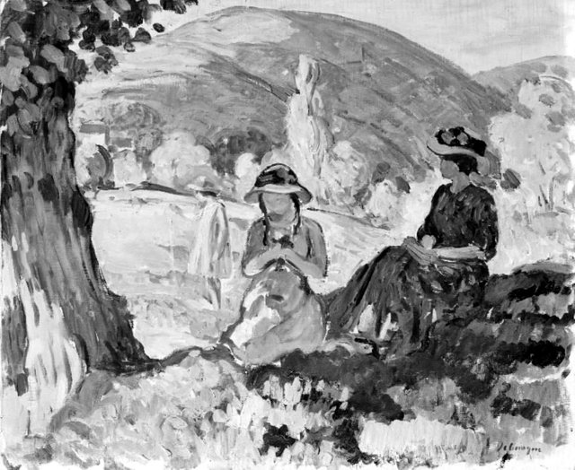 Landskab med figurer by Henri Lebasque