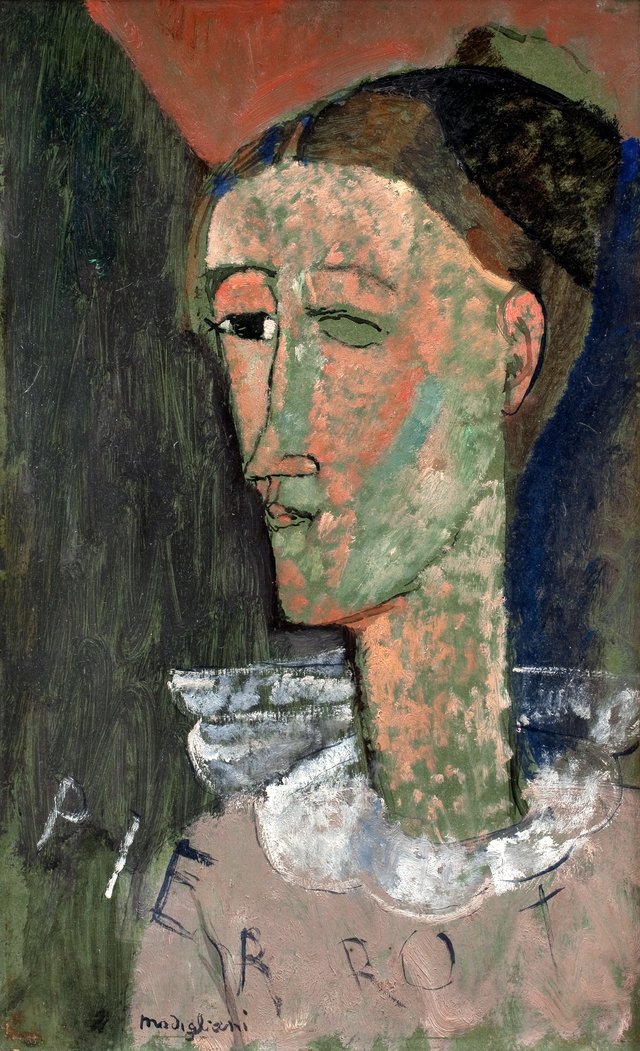 Selvportræt som Pierrot by Amedeo Modigliani
