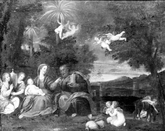 Hvilen på flugten til Egypten by Francesco Albani