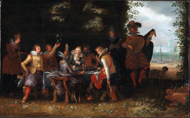 Selskab i en park (Den fortabte Søn hos skøgerne?) by David Vinckboons