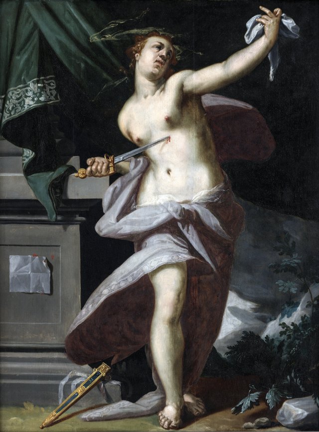 Lukretias selvmord by Abraham Bloemaert