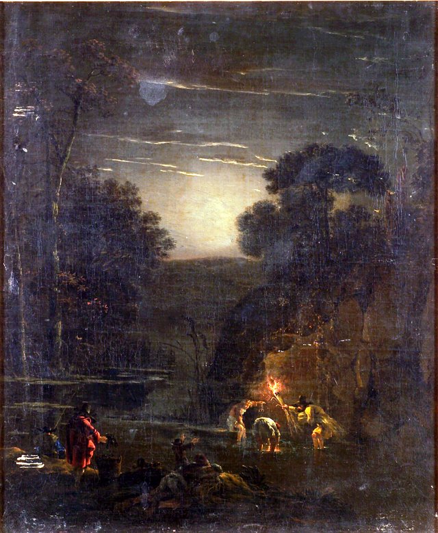 Krebsefangst om natten by Jan Asselijn