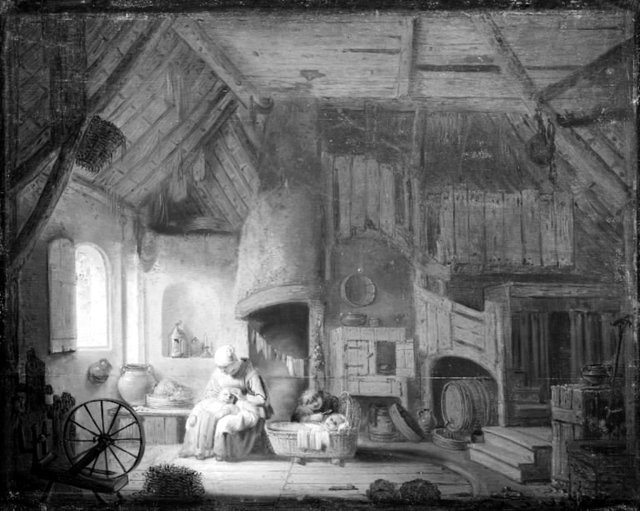 Hollandsk bondestue by Pieter Hermansz Verelst