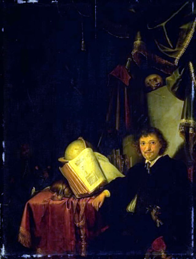 Mandsportræt i interiør by Karel Slabbaert