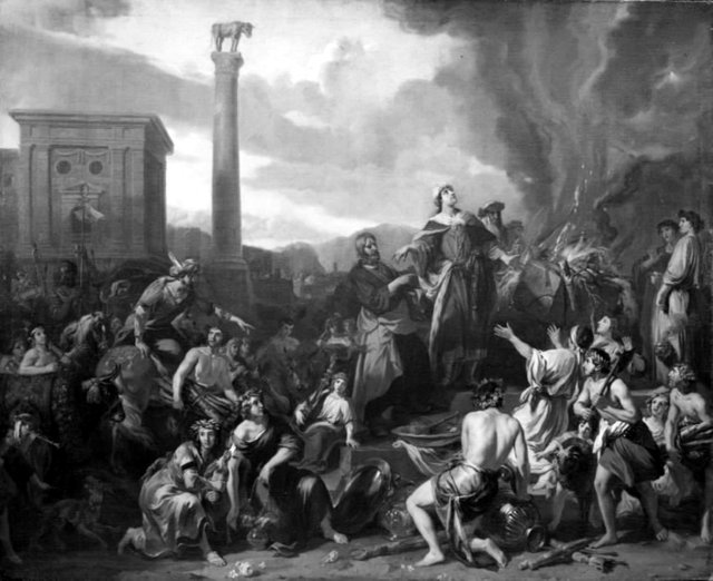 Jeroboam ofrer til guldkalven by Gerard de Lairesse