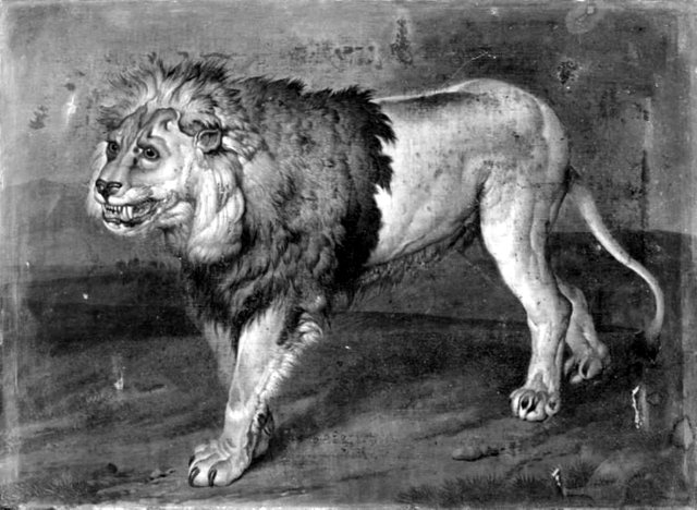 En løve i et landskab by Philipp Ferdinand de Hamilton