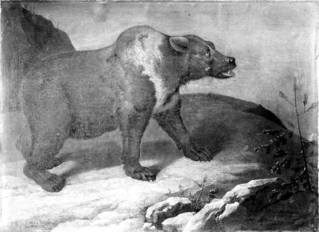 En bjørn i et vinterlandskab by Philipp Ferdinand de Hamilton