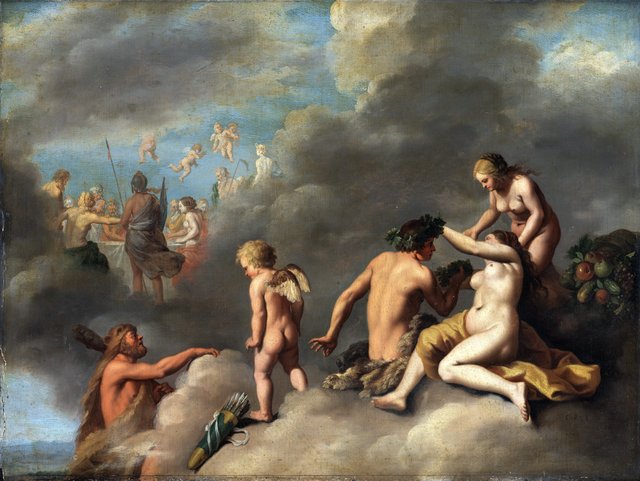 En gudeforsamling by Cornelius van Poelenburgh
