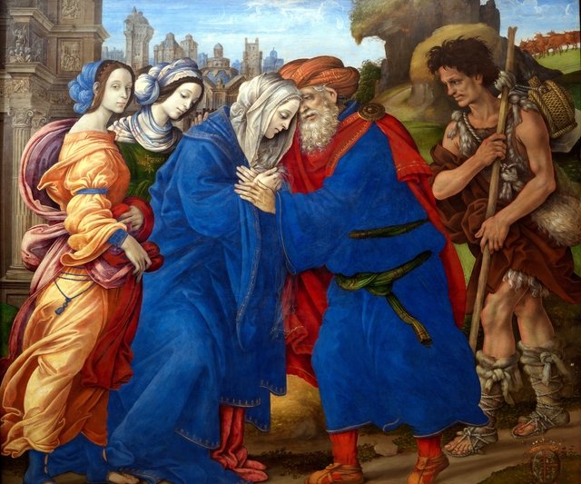 Joakim og Annas gensyn uden for Jerusalems Gyldne Port by Filippino Lippi