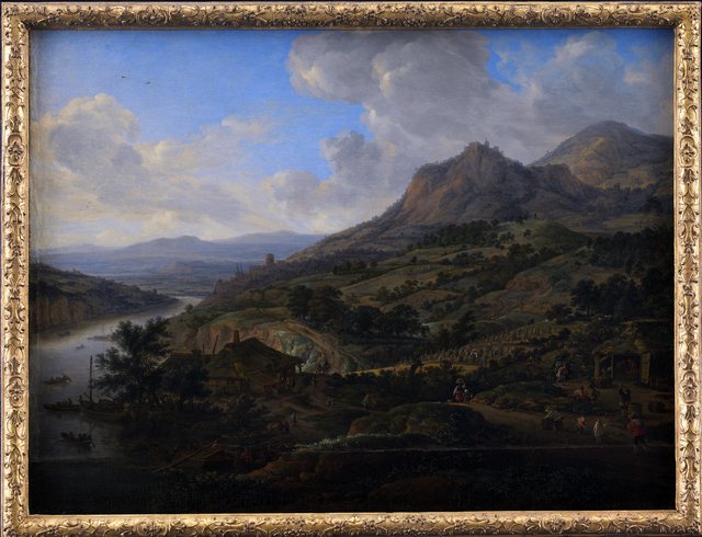 Vinhøst ved Rhinen by Herman Saftleven