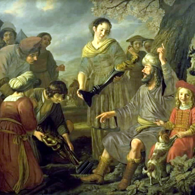 Jacob lader afguderne nedgrave by Jan Victors
