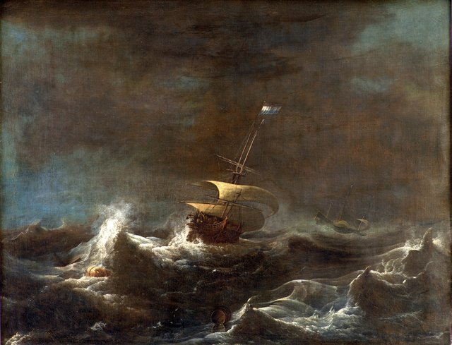 En storm by Ludolf Bakhuizen