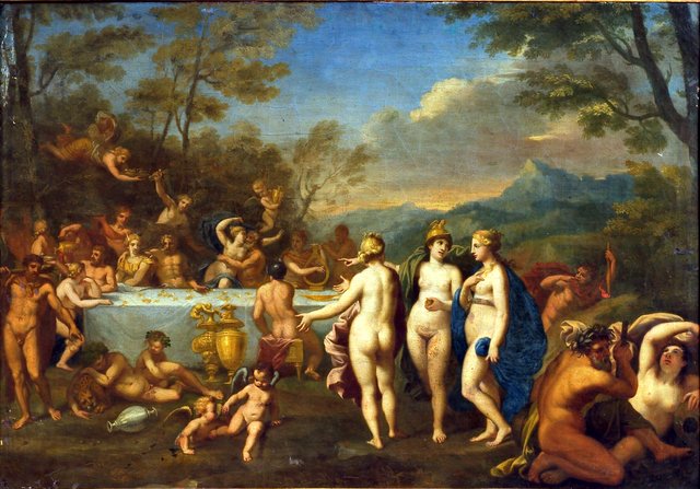 En gudeforsamling by Johannes van Haensbergen