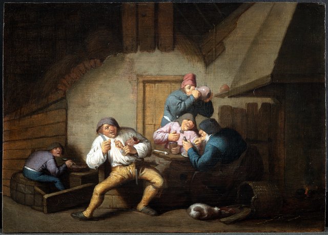 Bønder ved et bord. De fem sanser: Smagssansen by Anthonie Victoryns