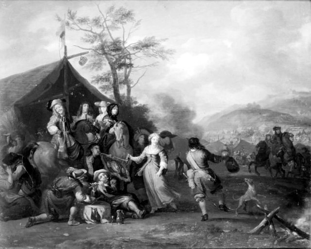 En lejr by Jan van Huchtenburgh