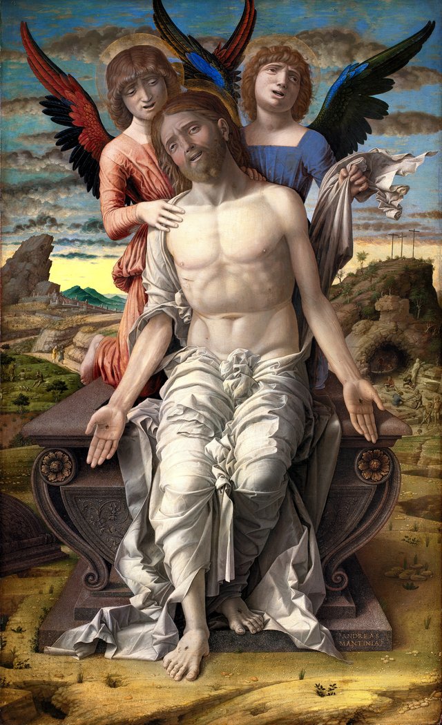 Kristus som den lidende frelser by Andrea Mantegna
