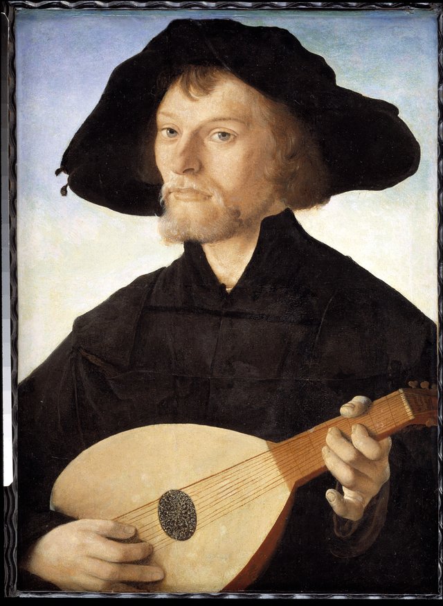 Portræt af en lutspiller by Jan van Scorel